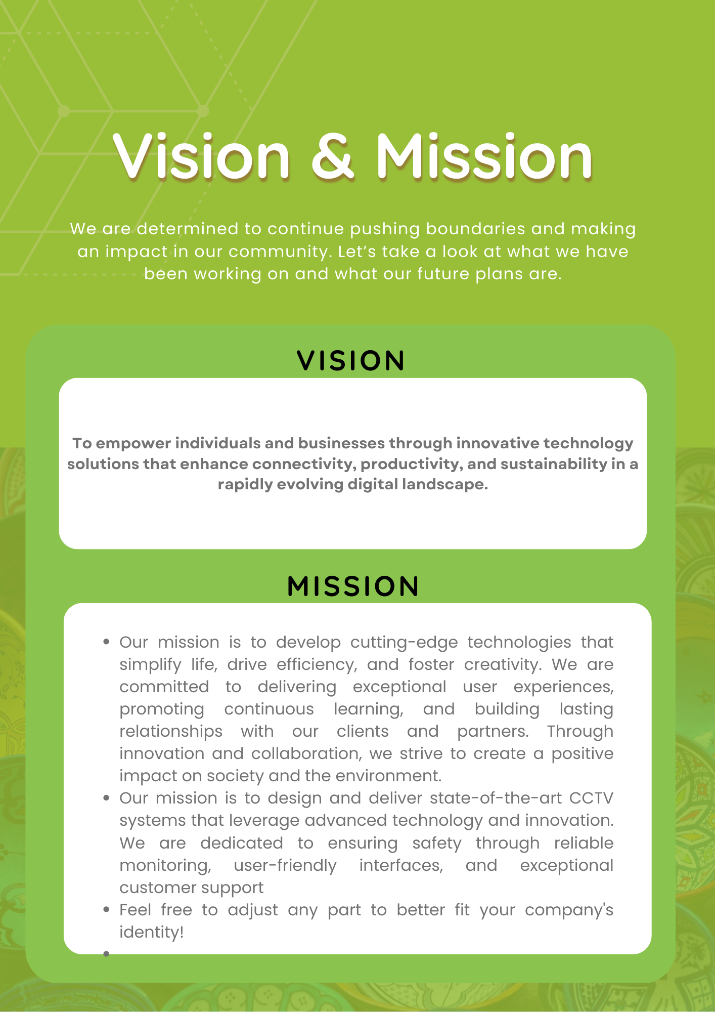 Red and Yellow Simple Vision and Mission Poster